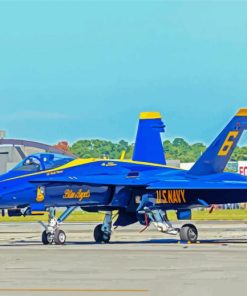 Navy Blue Angels Illustration Paint By Number