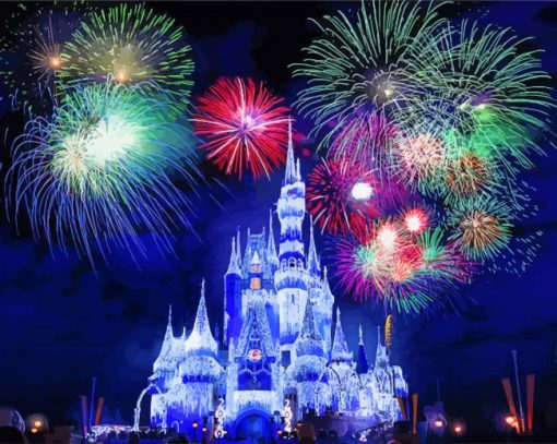 Night Disney Fireworks Paint By Numbers