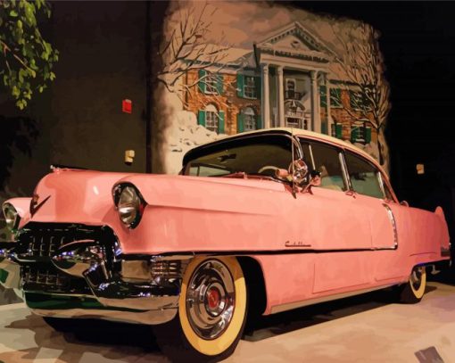 Pink Cadillac Car Paint By Numbers