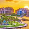 Sarasota Buildings At Sunset Paint By Numbers