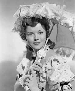 Shirley Temple With Umbrella Paint By Numbers