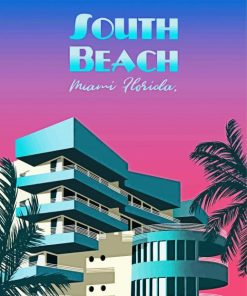 South Beach Florida Poster Paint By Numbers