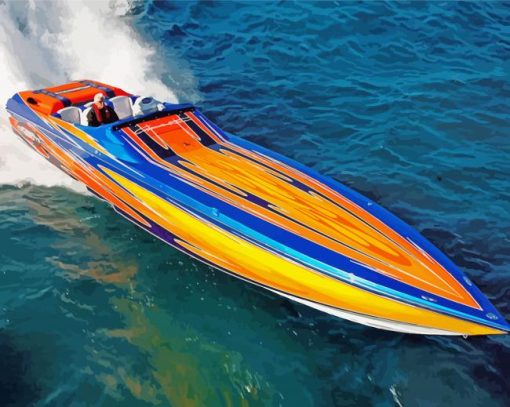 Speed Boat Paint By Number