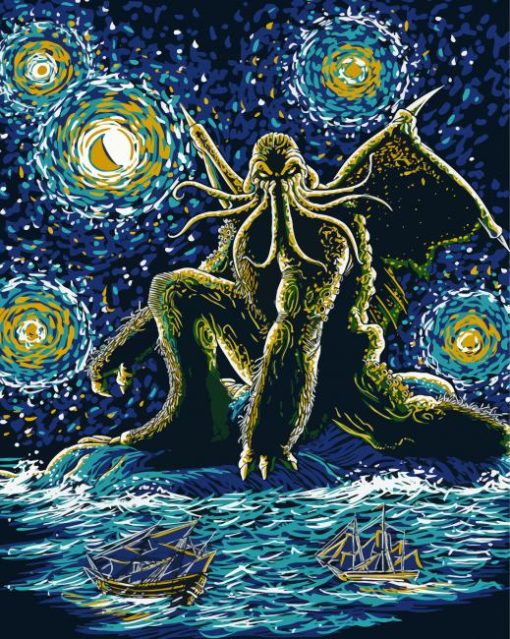 Starry Night Cthulhu Paint By Numbers