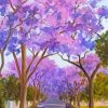 Street Jacaranda Trees Paint By Numbers