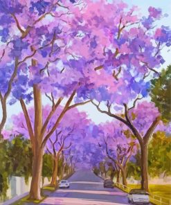 Street Jacaranda Trees Paint By Numbers