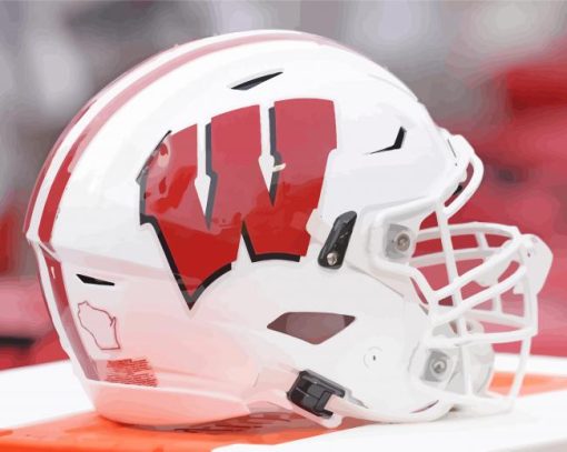 Wisconsin Badgers American Football Helmet Paint By Numbers