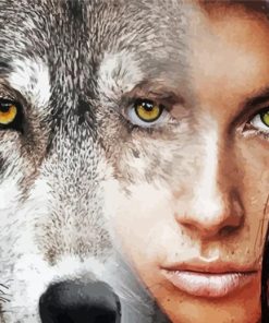 Wolf And Woman Paint By Number