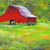 Abstract Barn In Meadow Paint By Numbers