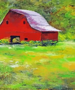 Abstract Barn In Meadow Paint By Numbers