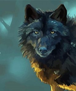 Aesthetic Black And Brown Wolf Paint By Number