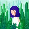 Aesthetic Cactus Girl Paint By Numbers