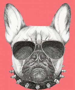 Aesthetic Dog With Glasses Illustration Paint By Number