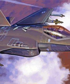 Aesthetic F35 Jet Art Paint By Number