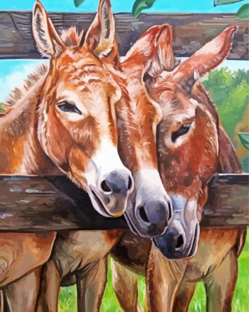 Aesthetic Trio Donkeys Paint By Numbers