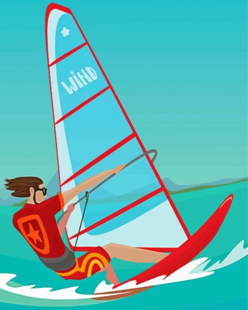 Aesthetic Wind Surfer Paint By Numbers