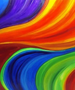 Aesthetic Colorful Waves Illustration Paint By Numbers