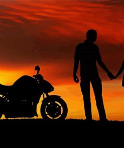 Aesthetic Couples Motorcycle Paint By Number