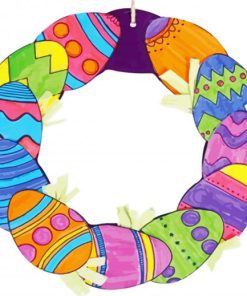 Aesthetic Easter Wreath Paint By Numbers