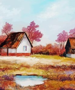 Aesthetic Old Farm House Art Paint By Numbers