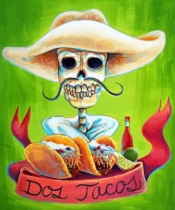 Aesthetic Taco Skull Paint By Number