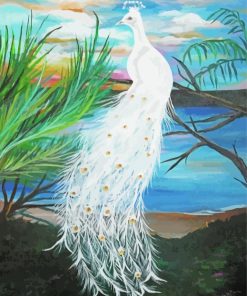 Beautiful White Peacock Paint By Numbers