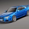 Blue Nissan Skyline R34 Car Paint By Numbers