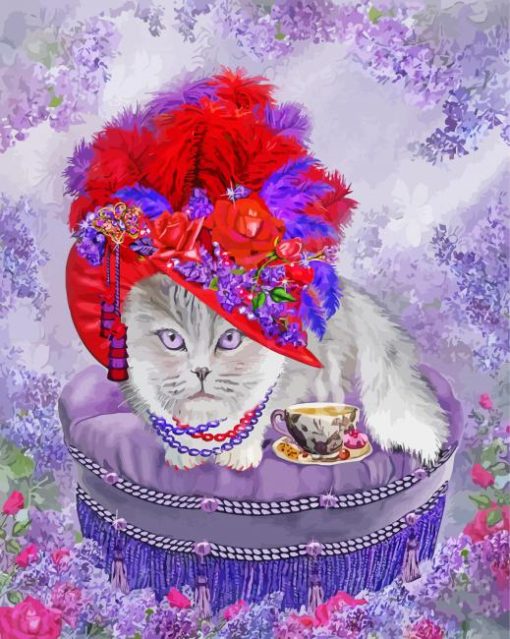 Cat In Red Hat Art Paint By Numbers