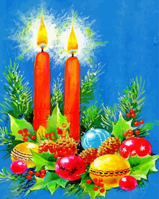 Christmas Candle Paint By Numbers