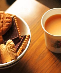 Coffee In Cup And Biscuits Paint By Numbers