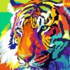 Colorful Tiger Head Pop Art Paint By Numbers