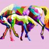 Colorful Horses Abstract Paint By Numbers