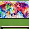 Colorful Horses Art Paint By Numbers