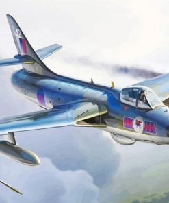 Flying Hawker Hunter Paint By Numbers