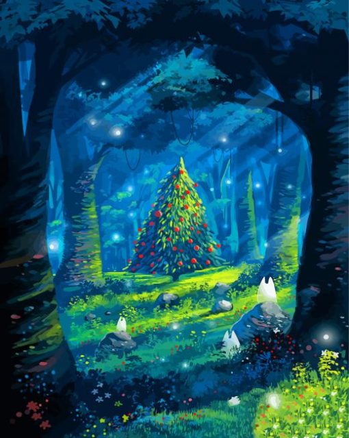 Forest Christmas Landscape Paint By Number