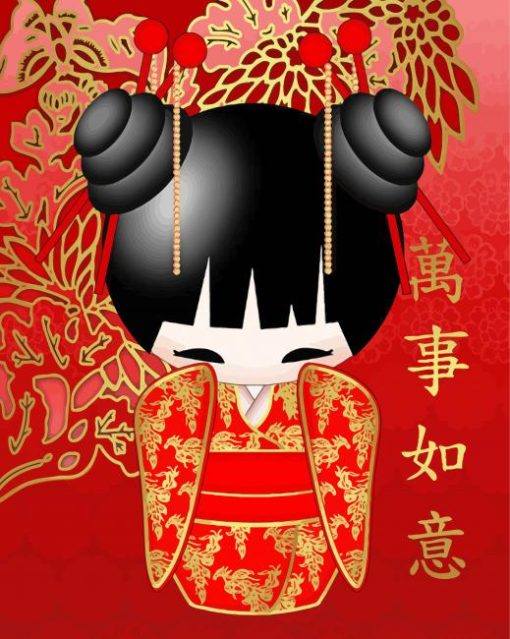 Japanese Doll Paint By Numbers