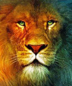 Lion With Green Eyes Illustration Paint By Numbers