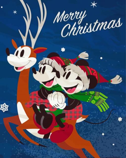 Minnie And Mickey Mouse Christmas Paint By Numbers