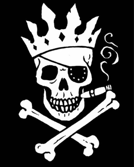 Pirate Art Flag Skeleton Paint By Numbers