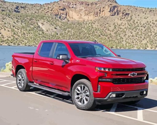 Red Chevy Truck Paint By Numbers