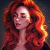 Red Head Girl With Glasses Paint By Numbers