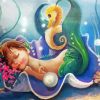 Sleepy Baby Mermaid Paint By Numbers