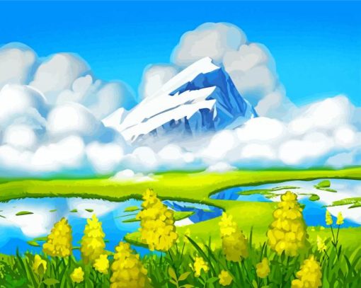 Snow Mountains Landscape Paint By Number