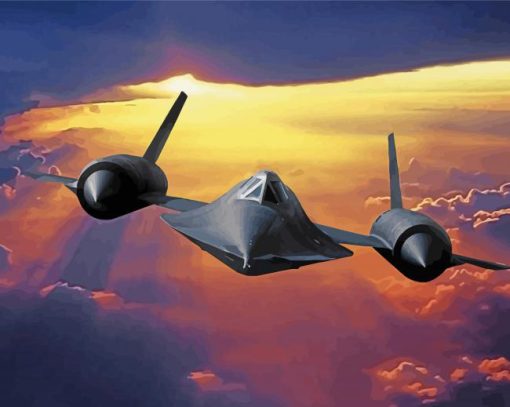 Sr 71 Blackbird Sunset Paint By Numbers