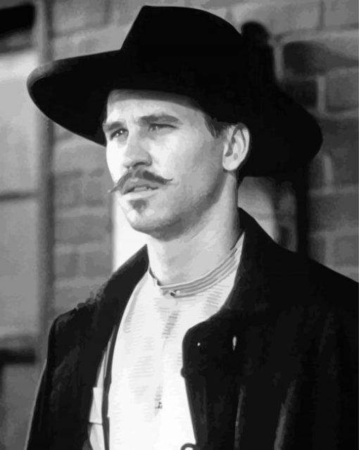 Tombstone Val Kilmer Black And White Paint By Numbers