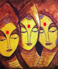 Vintage Abstract Indian Women Paint By Numbers