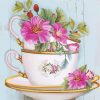 Vintage Teacup Flowers Paint By Numbers