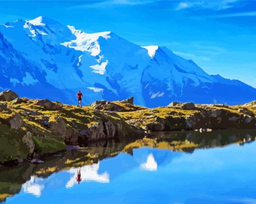 Water Reflection Mont Blanc Italy Paint By Numbers