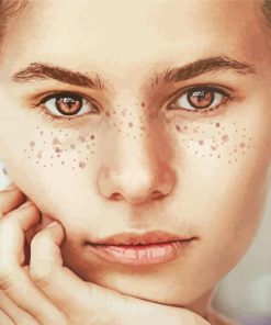 Girl With Freckles And Brown Eyes Paint By Numbers