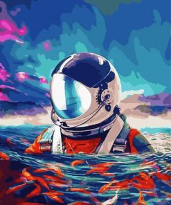 Space Astronaut In Beach Paint By Numbers